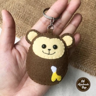 Móc khóa vải nỉ handmade khỉ con