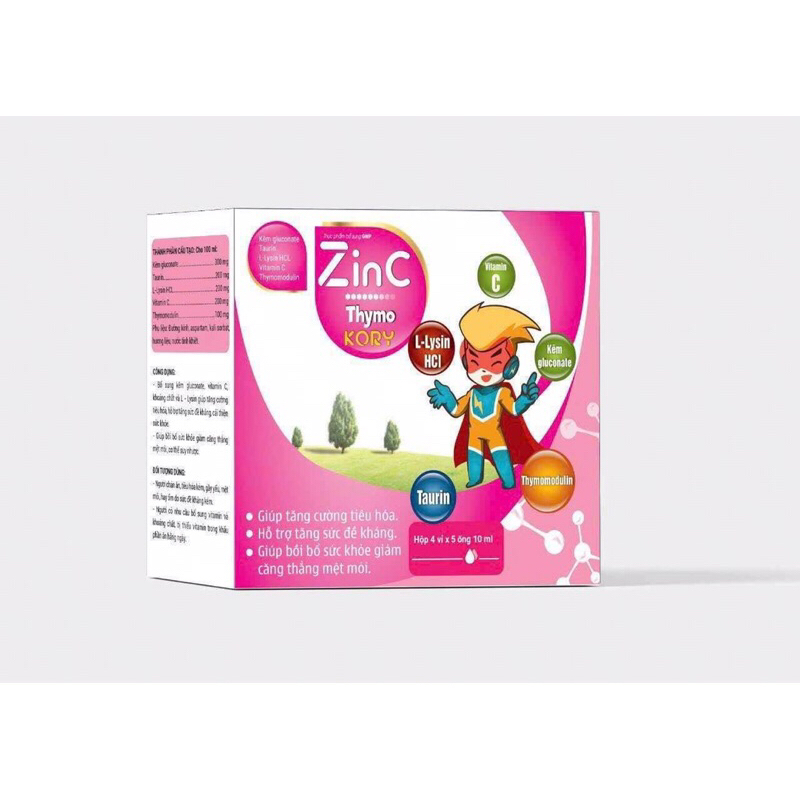 Kẽm Ống ZINC-Thymo Kory giúp tăng cường tiêu hoá,hỗ trợ tăng sức đề kháng cải thiện sức khoẻ