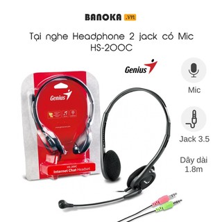 Tại nghe chụp tai genius hs-200c - tai nghe có dây genius hs-200c chuyên dụng cho telesale