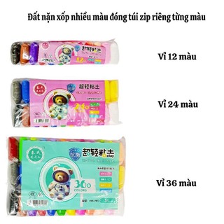 Đất nặn xốp /đất sét tự khô vỉ 12 màu, 24 màu, 36 màu