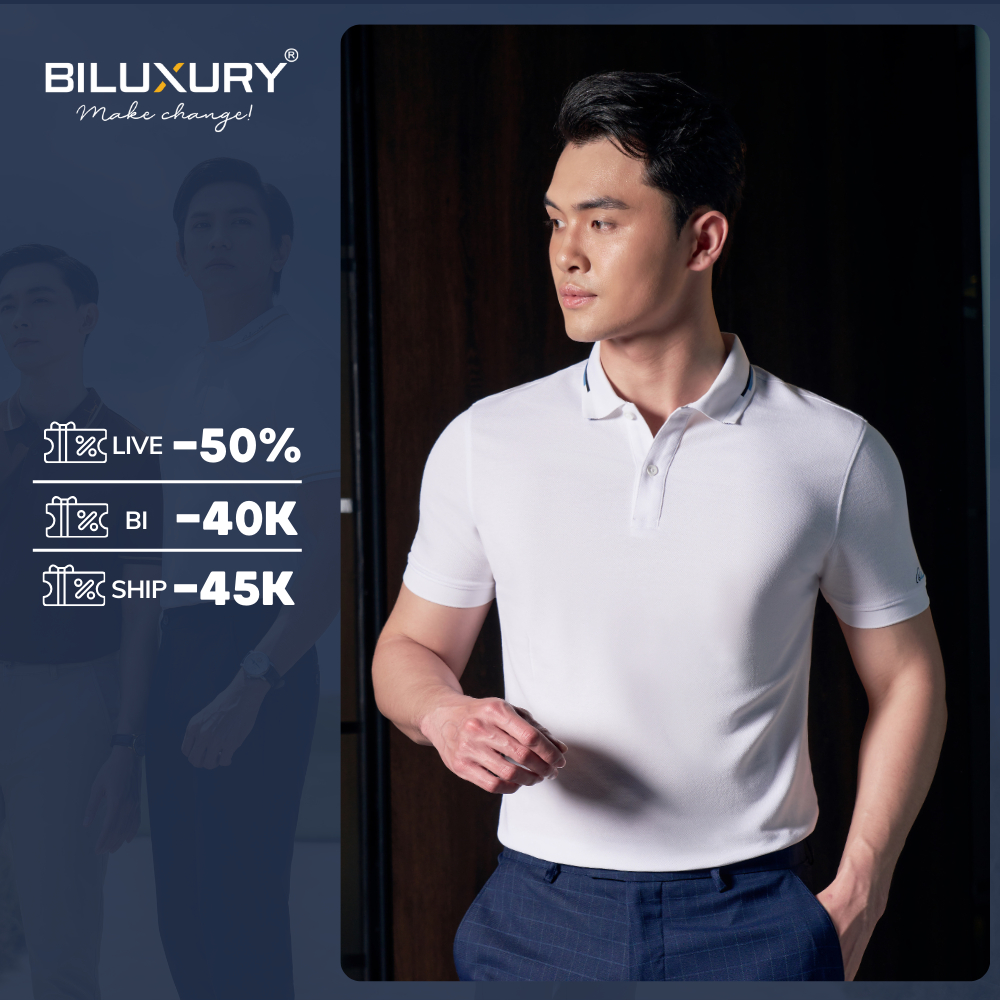 [Mã TOPSMW giảm đến 10k đơn 99k] Áo Polo Nam Biluxury 7APCT001 Form Slimfit Ôm Vừa Tôn Dáng Phối Viền Cổ Nổi Bật