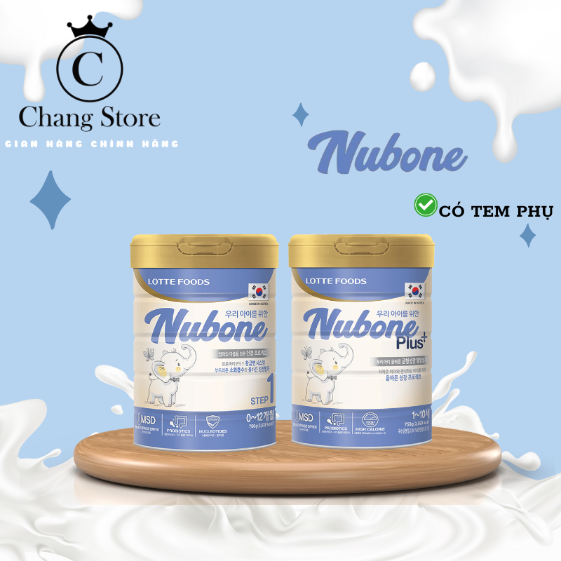 [GIẢM THÊM 80k trên live] Sữa công thức Nubone Plus+, Step 1 lon 750gr - Mechangchang