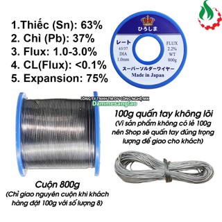 Thiếc hàn chì hàn JAPAN cao cấp SN63% siêu bóng siêu nhẹ lửa