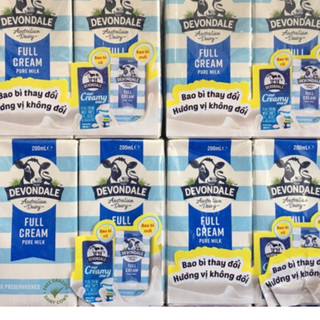 Sữa tươi fullcream Devondale hộp 200ml thùng 24 hộp
