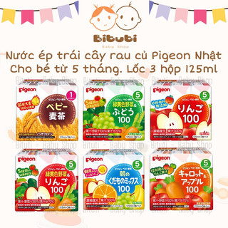 Nước ép trái cây Pigeon cho bé từ 5 tháng lốc 3hộp đủ vị - Bituti Shop