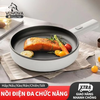 VOVOVA Chảo điện đa năng Nồi Điện Đa Năng Nấu Ẩm Thực Gia Đình Nồi Cơm Mini Chảo Không Dính Chiên