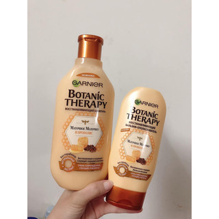 Bộ dầu gội xả Botanic Therapy Garnier Oliu và Mật ong gội 400ml và xả 200ml