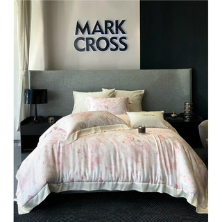 Bộ chăn ga gối lụa tencel mark cross 100s in hoa văn new 2024