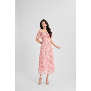 Váy kiểu nữ VIỆTBROTHERS cổ vuông họa tiết hoa 241DHU05