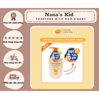Bọt tắm gội em bé Wesser 500ml