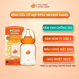 Bình sữa cổ HẸP PP Wesser 60ml/140ml/250ml