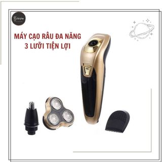 Máy cạo râu đa năng 3 lưỡi kép, cắt tóc cạo râu tỉa lông mũi, đầu lưỡi cạo thông minh