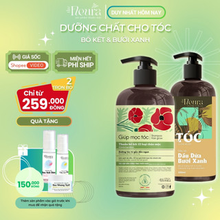 Bộ Dầu Gôi Dầu Xả Bồ Kết Thảo Mộc The Fleura Phục Hồi Tóc Hư Tổn,Giúp Tóc Mềm Mượt, Không Hóa Chất