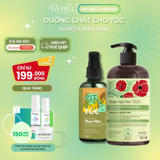 Bộ Dầu Gội Mọc Tóc Dầu Gội Bồ Kết Cô Đặc Dưỡng Tóc Thảo Mộc the Fleura, Hỗ Trợ Mọc Tóc