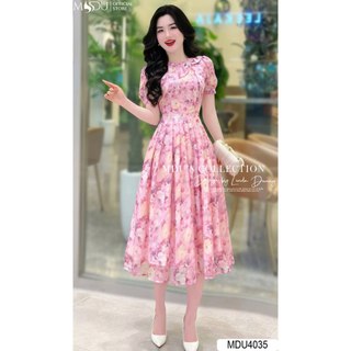  MDU4035 Váy thiết kế thanh lịch và sang trọng với chất liệu Tơ Hàn cao cấp nhập khẩu loại 1.