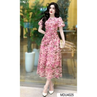  MDU4025 Váy thiết kế thanh lịch và sang trọng với chất liệu Tơ óng cao cấp, hàng 2 lớp có lót lụa, mềm mịn.
