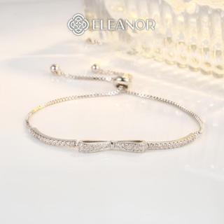 Vòng tay nữ dây rút Eleanor Accessories mặt hình nơ đính đá phụ kiện trang sức lắc tay 7596