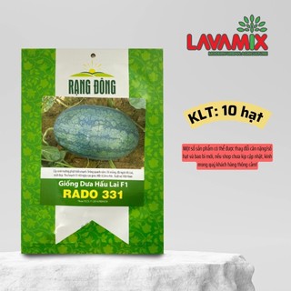 Hạt giống Dưa Hấu Rado 331 (10 hạt) hiệu Rạng Đông, vỏ mỏng, ruột đỏ, ngọt, trồng quanh năm | Green House