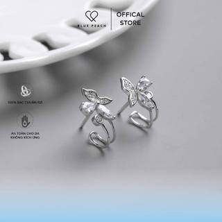 Khuyên Tai Bạc Blue Peach Butterfly Sparkle KT444