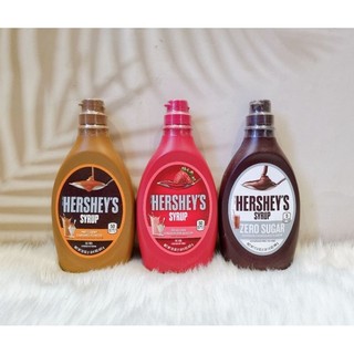 [HÀNG MỸ] Sốt syrup Hershey Caramel/Dâu Fat Free chai 623ml.