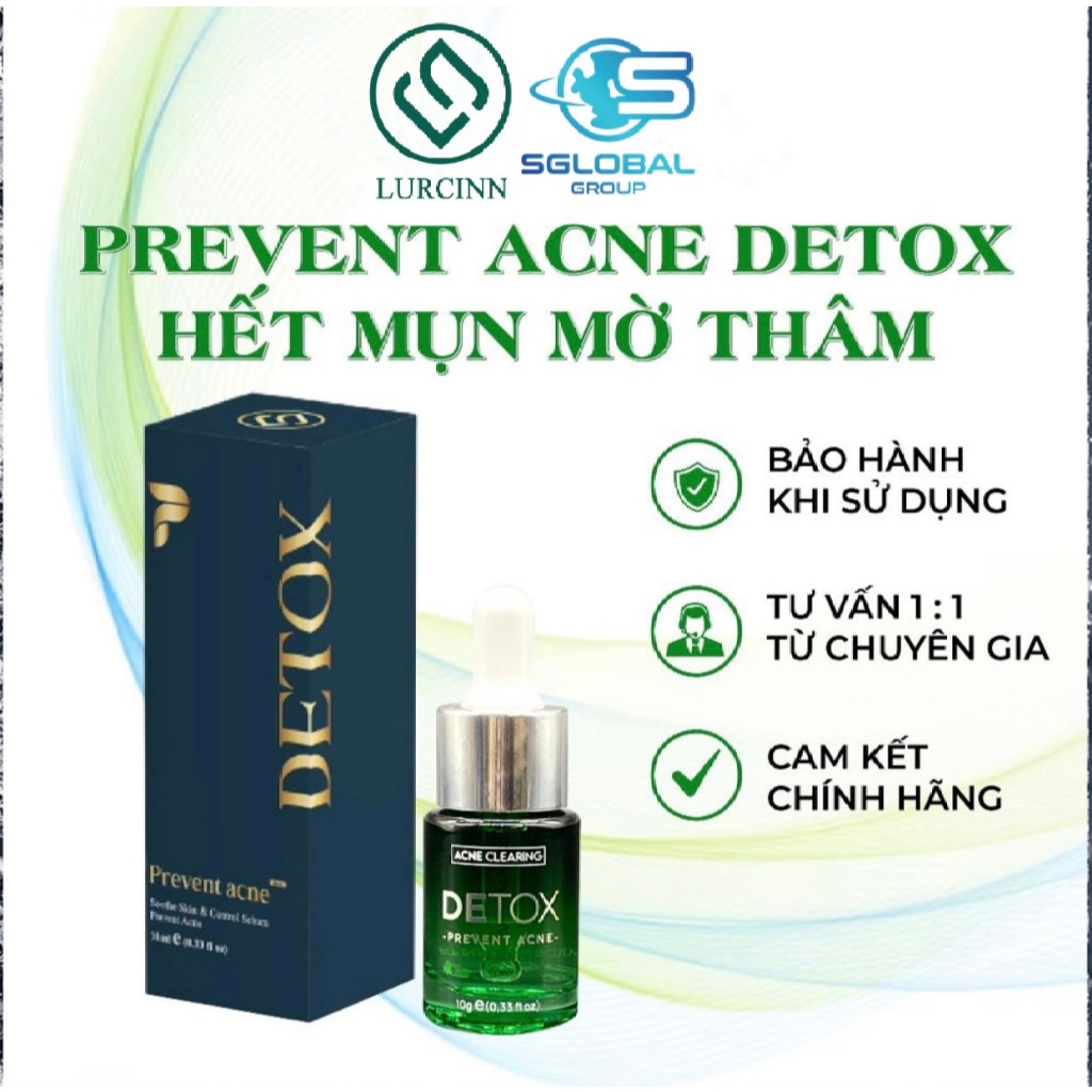 Serum Chăm Sóc Da Mụn Thâm LURCINN Prevent Acne Detox 10ml