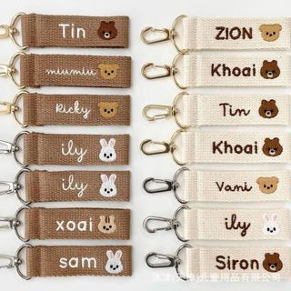 Nametag thêu tên theo yêu cầu, tag treo cặp, balo, vali cho bé thẻ tên có móc khoá