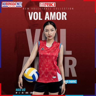 Bộ quần áo bóng chuyền nam nữ riki vol6, áo riki amor thể thao chính hãng, chất liệu thấm hút co giãn thoải mái