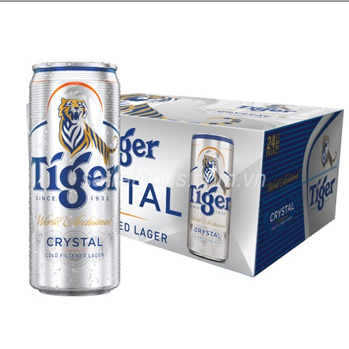 Thùng 24 lon bia Tiger Crystal 330ml/lon- Nồng độ cồn 4.6%