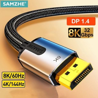 Cáp displayport to displayport 1.4 8k samzhe cao cấp, dây dp to dp 8k 60hz 32.4gbps, bảo hành 12 tháng