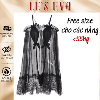 Đồ lót sexy, váy ngủ 2 dây phối ren siêu sexy xẻ ngực xẻ đáy gợi cảm quyến rũ 5413 - lesevastore