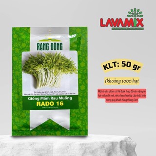 Hạt giống Mầm Rau Muống Rado 16 (50g~1000 hạt) hiệu Rạng Đông, nảy mầm tốt, dễ trồng, nhanh thu | Đất trồng cây Lavamix