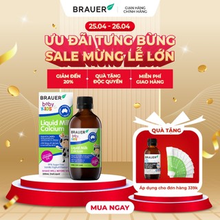 Siro BRAUER Liquid Milk Calcium - Bổ sung Canxi dạng sữa cho trẻ trên 7 tháng tuổi (200ml)