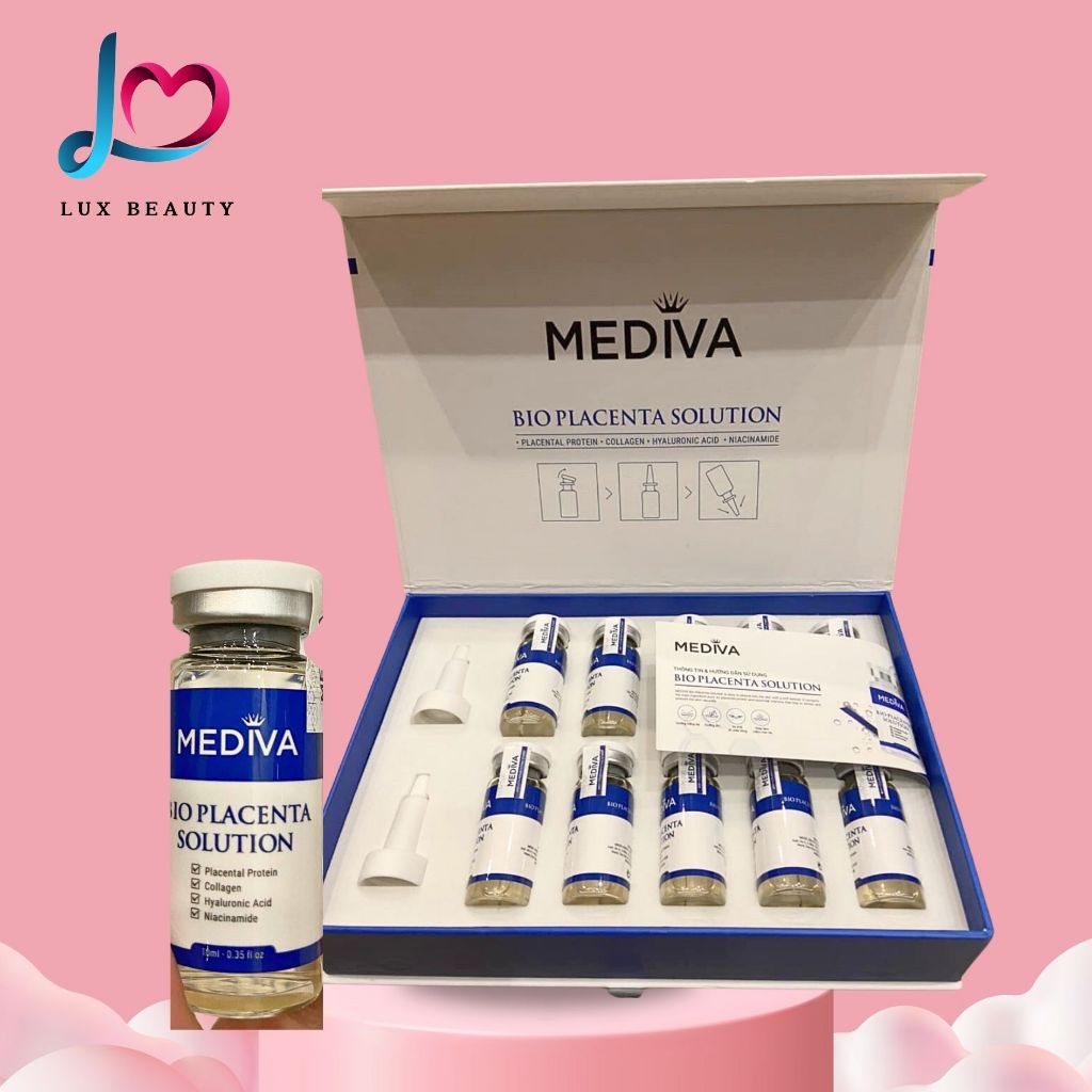 Combo 10 Lọ Tế Bào Gốc MEDIVA BIO PLACENTA SOLUTION 10ml, Collagen Chống Lão Hóa Tái Tạo Da, Sản Phẩm Dưỡng Da Cao Cấp