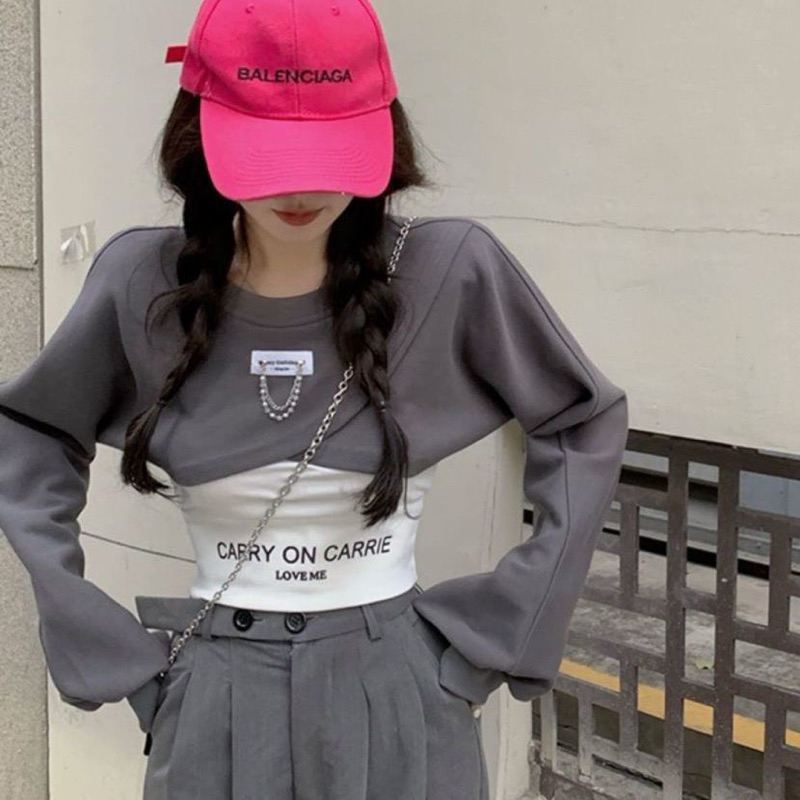 Set áo cặp croptop kèm áo dây ❤️❤️❤️
