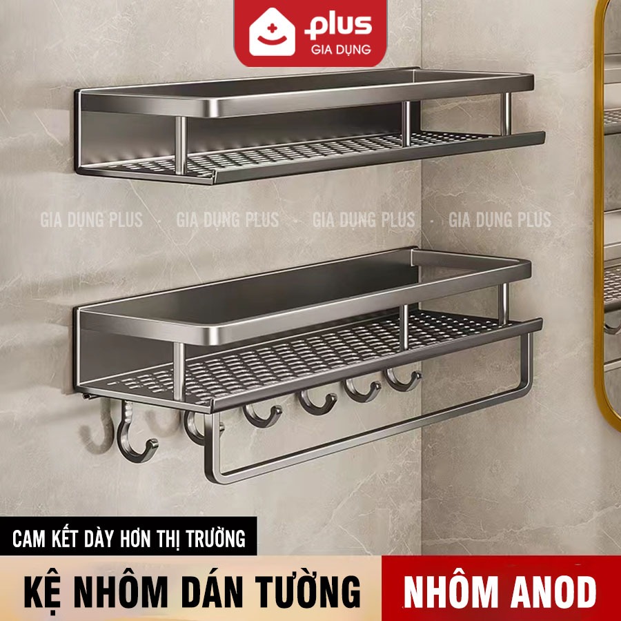 Kệ Nhà Tắm Để Đồ Đa Năng Dán Tường Ermo, Giá Treo Tường Đựng Mỹ Phẩm Chất Liệu Nhôm Không Gỉ 100%