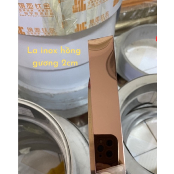 Nẹp La Inox hồng gương 20mm, la inox cuộn, thanh la inox 304, nẹp la cuộn inox, giá 1m
