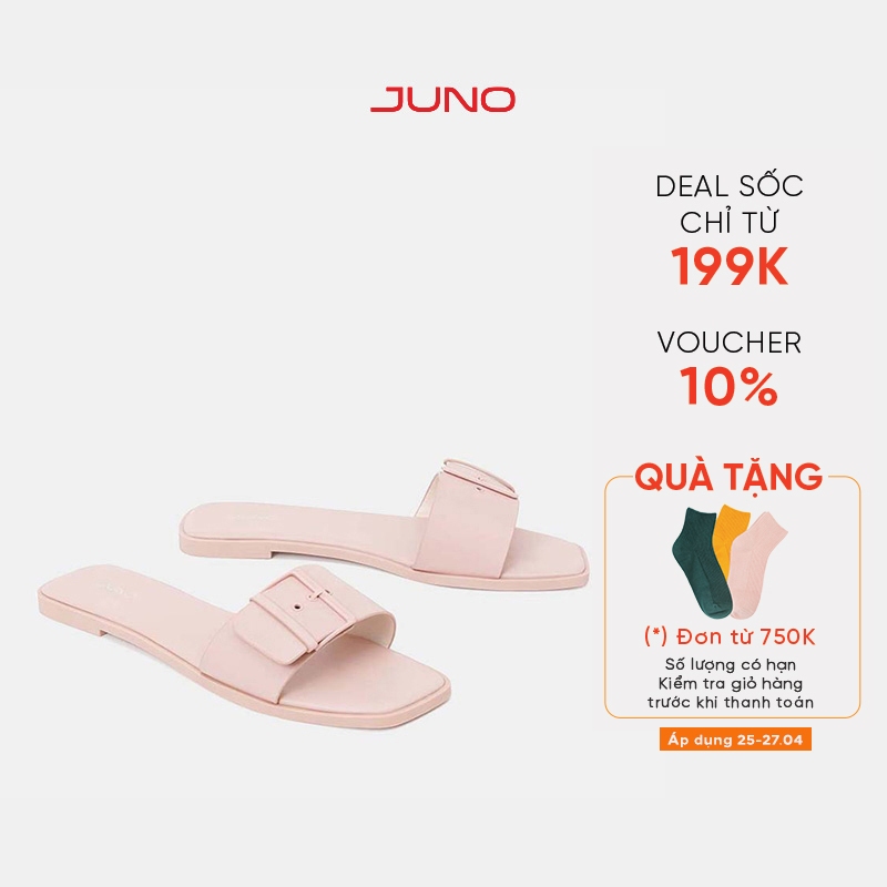 Dép Bệt Nữ Quai Ngang 1cm JUNO Mũi Vuông SD01095