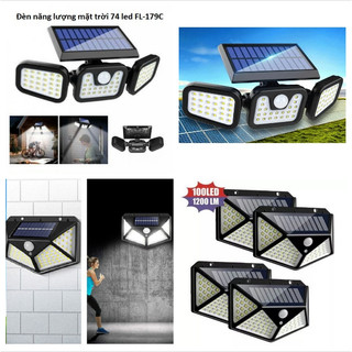 [FREESHIP] ĐÈN NĂNG LƯỢNG MẶT TRỜI CẢM BIẾN 74 LED, 100 LED TỰ SÁNG KHI CÓ NGƯỜI ĐI QUA