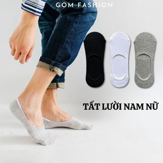 Tất vớ lười nam nữ có đệm silicone chống trượt gót GOMTAT, chất liệu cotton mềm mại thoáng mát  - TAT-LUOI-02-1DOI