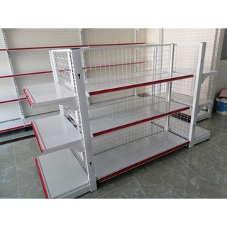 Kệ siêu thị đôi 2 mặt ( Cao 1m5 x dài 1m2 x 3 tầng)