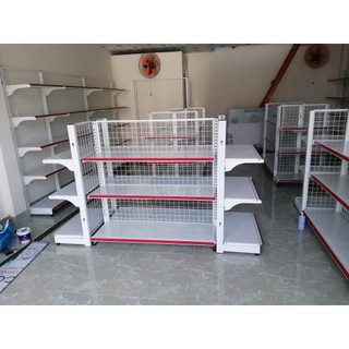 Kệ siêu thị đôi 2 mặt ( Cao 1m5 x dài 1m2 x 3 tầng)