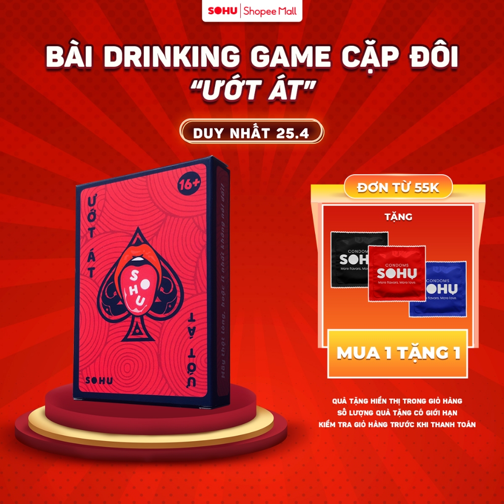 Bài tình yêu drinking game Ướt Át SOHU Sài Gòn dành cho cặp đôi hẹn hò, đi chơi, tìm hiểu 40 lá, boardgame cặp đôi