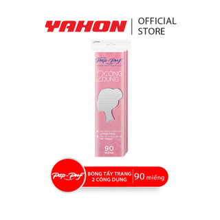 Bao Bông Tẩy Trang POP-PUF 2 Công Dụng Bao Zipper, 90 Miếng/Bao