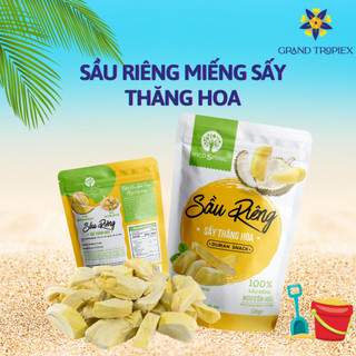 Sầu riêng sấy Nguyên miếng sấy thăng hoa - Giòn rụm siêu ngon 100% sầu riêng nguyên chất - Túi 50g.