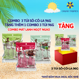  COMBO 3 túi Bột Sô Cô La dinh dưỡng VỊ BẠC HÀ, SỮA DỪA và NGUYÊN BẢN 96g