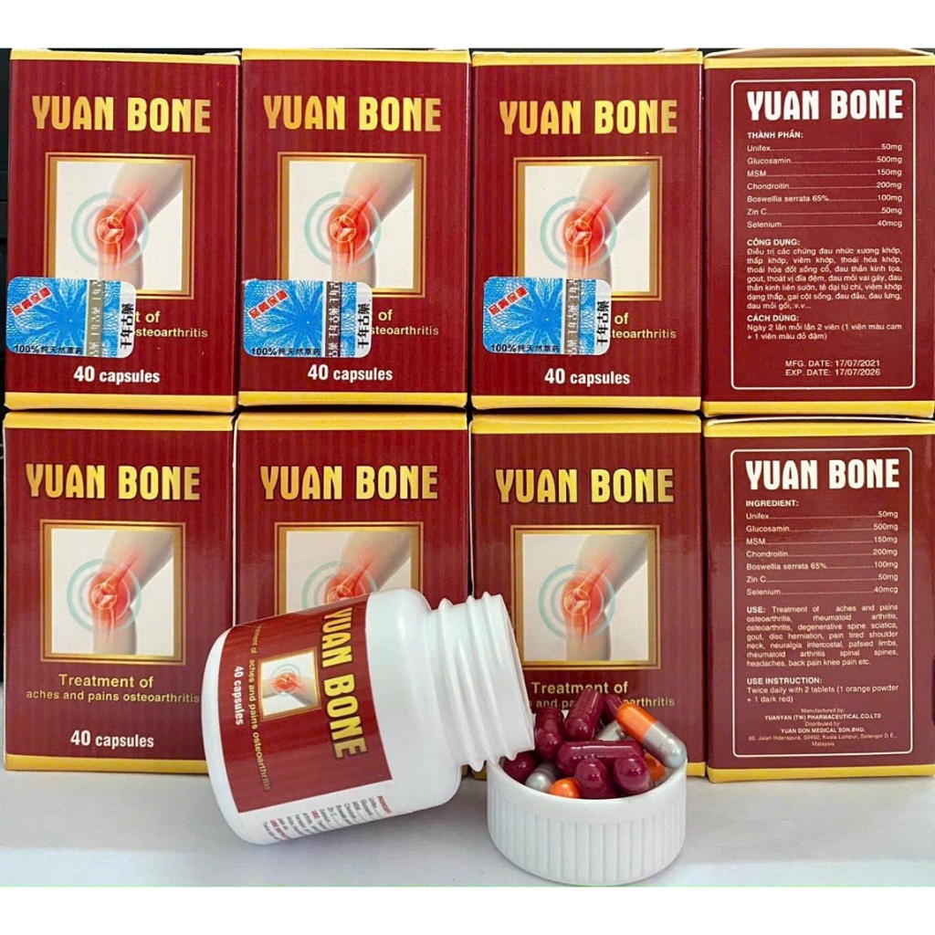 VIÊN UỐNG HỖ TRỢ XƯƠNG KHỚP YUAN BONE - HỘP 40 VIÊN