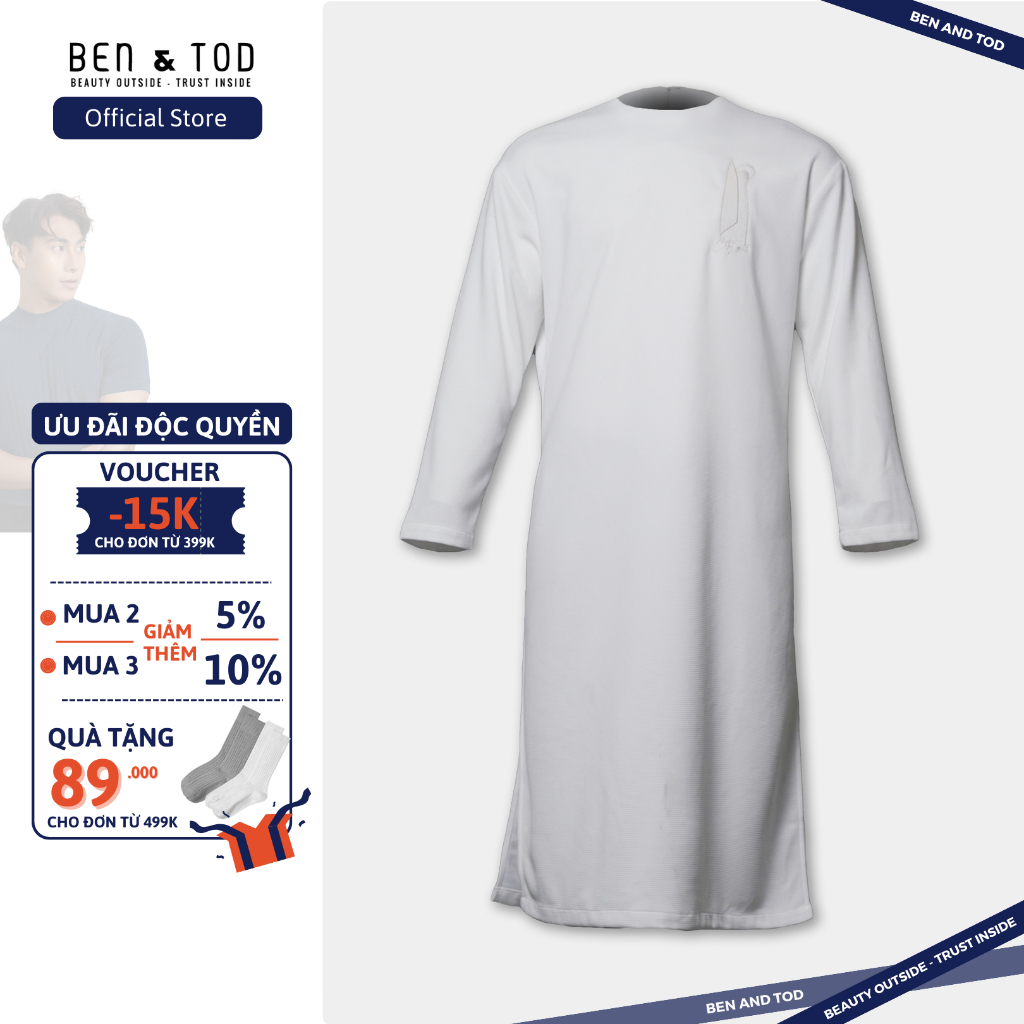 Áo Dài nam BEN & TOD 21014 truyền thống áo dài cách tân cotton thoáng mát trẻ trung năng động cao cấp OUTLET 499