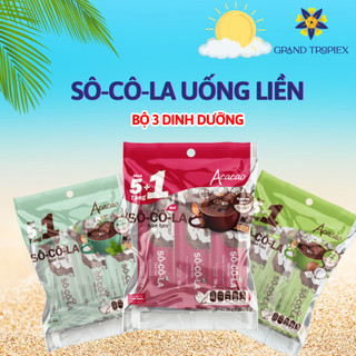  Bột Sô Cô La dinh dưỡng VỊ BẠC HÀ, SỮA DỪA và NGUYÊN BẢN thức uống bổ sung dinh dưỡng 