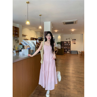 Đầm midi bèo 2 dây đen vàng nữ tính (về thêm loại phối lưới/ hồng viền bèo phối ren)