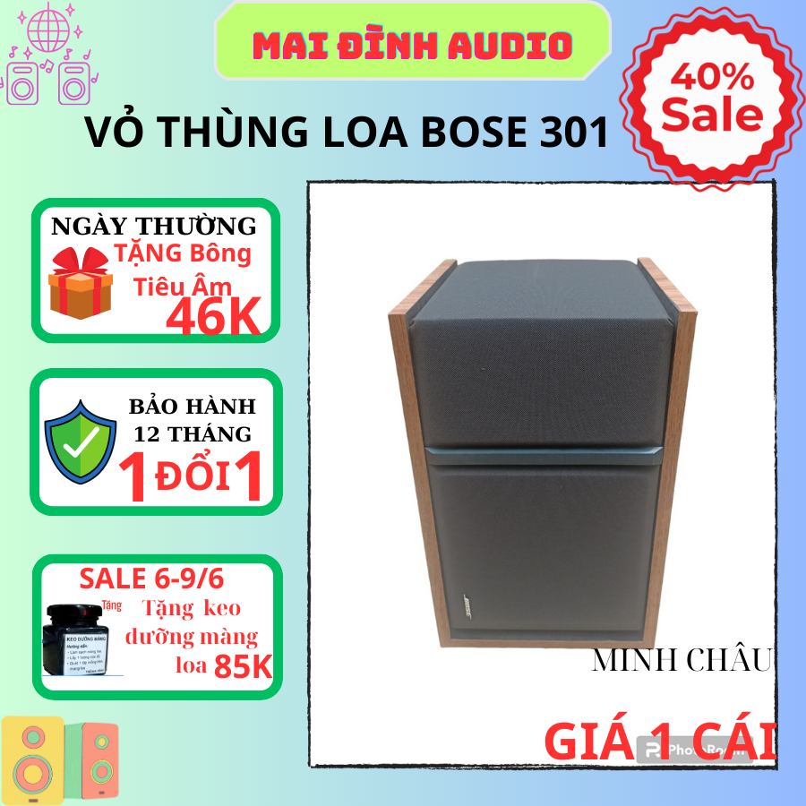 VỎ THÙNG LOA BOSE 301 - SERI III BASS 20, 2 TREBLE - GIÁ 1 VỎ TẶNG KÈM BÔNG TIÊU